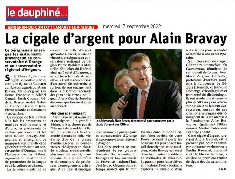 Alain bravay cigale argent dl7 09 2022