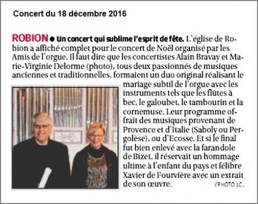 Presse robion concert du 18 dec 2016